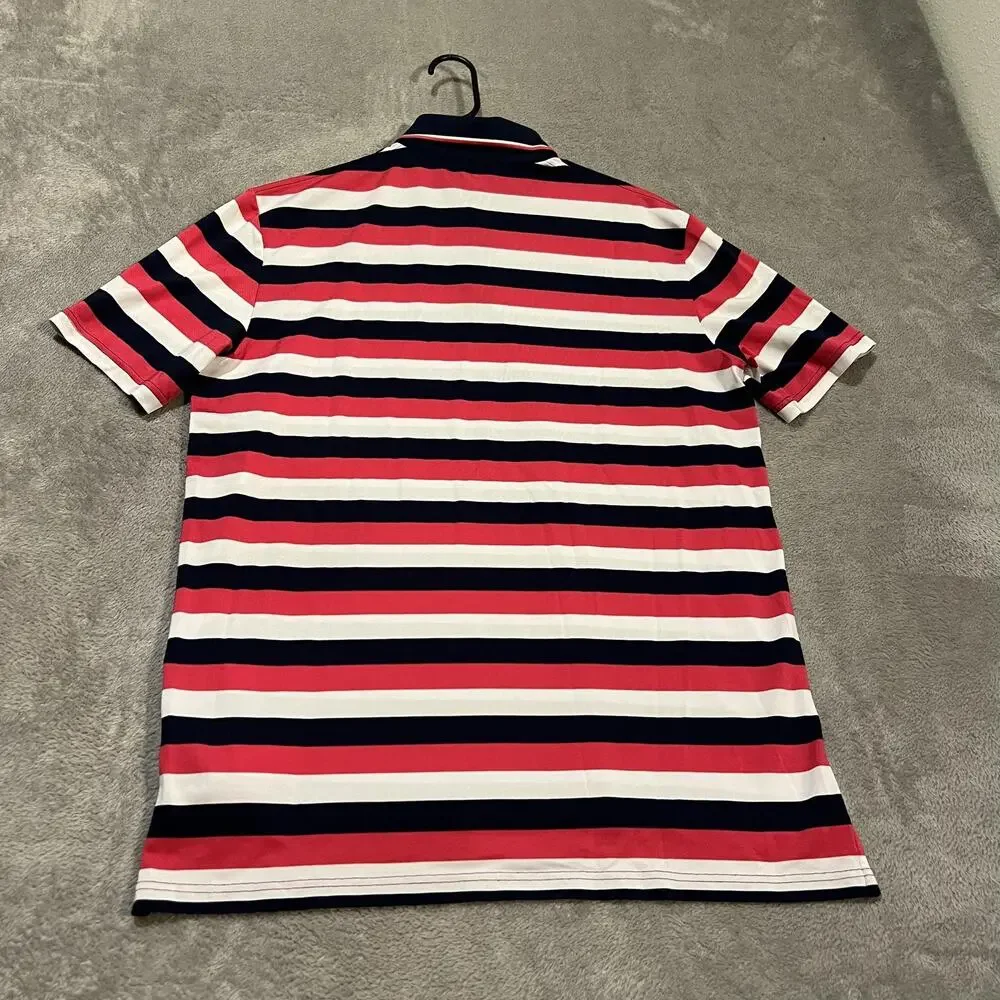 RLX Ralph Lauren Polo Shirt Mens XL Blue Red White Stripe Golf USA